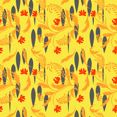 Folk floral pattern. Abstract flowers print. seamless pattern