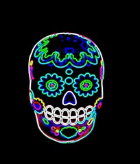 neon colored skull