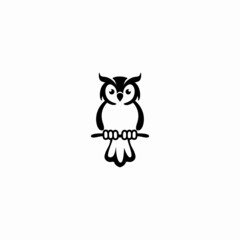 Owl logo vector illustration. Emblem design on white background