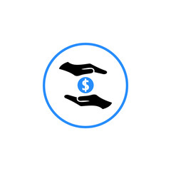 financial business icon in round circle