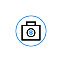 financial business icon in round circle