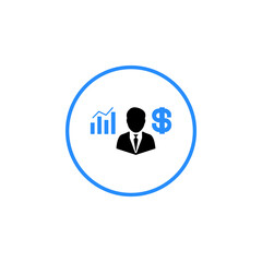 financial business icon in round circle