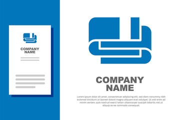 Blue Towel stack icon isolated on white background. Logo design template element. Vector