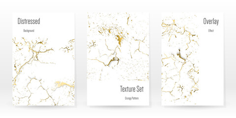 Elegant Gold Texture Set. Marble Business Card.