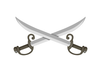 Crossed swords, sabers vector illustration