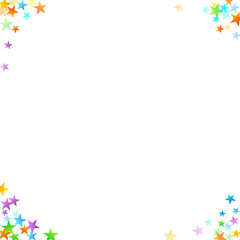 Rainbow Festive Confetti. Carnival Star Falling.