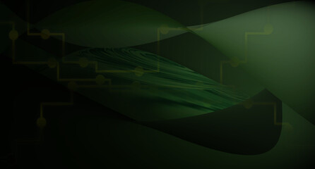 3D Futuristic circuit background,Technology,Motion graphic for abstract data center,internet,Display screens for tech titles and background, tech headline, Green,Graphic,3D render, modern,dark,modern,