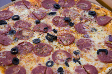A delicious hot Italian pizza