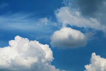 Naklejka na ściany i meble pure heap cloud and sunlight shining and pass on blue sky