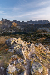 Autumn evening landscapes in the Polish High Tatras