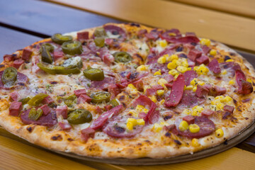 A delicious hot Italian pizza