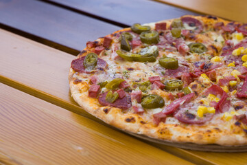 A delicious hot Italian pizza