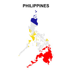Fototapeta premium maps of Philippines with national flags icon vector sign symbol