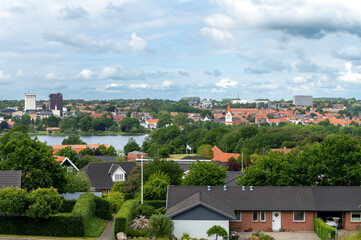 View of Haderslev, Denmark from Bragesvej on a summer day