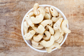 delicious and healthy raw cashew nuts, close up