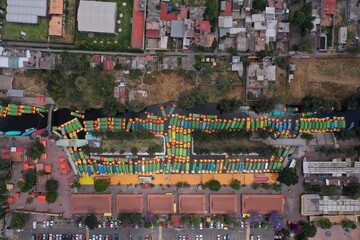 Xochimilco en la tarde desde el embarcadero Nativitas