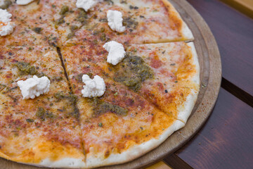 A delicious hot Italian pizza