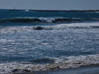 summer surf at Port Hueneme pier in California