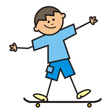 recommend clip art: Skateboarder, boy on skateboard, vector illustration