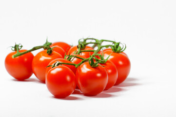Tomatoes on a white background