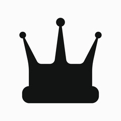 Simple vector icon of a crown isolated on white background.
