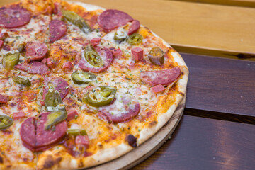 A delicious hot Italian pizza