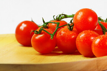Tomatoes on a white background