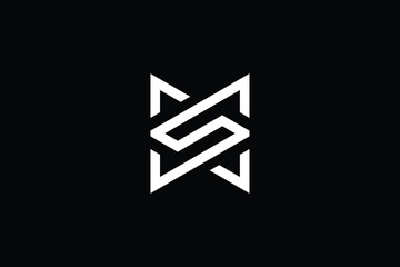 SX logo letter design on luxury background. XS logo monogram initials letter concept. SX icon logo design. XS elegant and Professional letter icon design on black background. S X XS SX