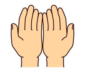 両手のひら　渡す　受け取る　イラスト素材