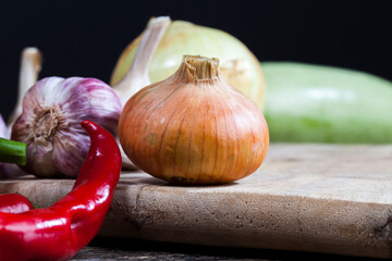 natural food grown on an organic farm, vegetables