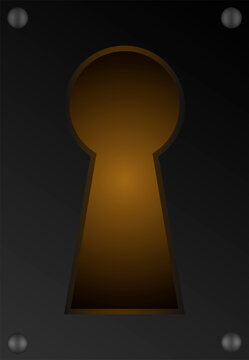 Keyhole abstract design on dark background.