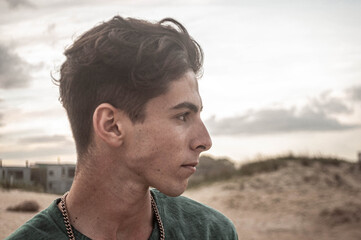 portrait of man on the beach