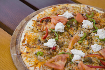 A delicious hot Italian pizza