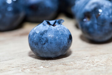wet ripe juicy and tasty blueberries