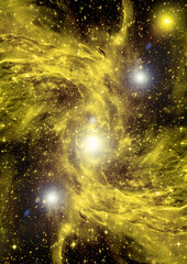 galaxy in a free space. 3D rendering © marusja2