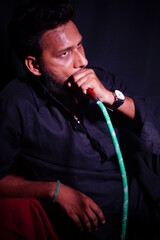 handsome men , Handsome young man , smoking man image , black .