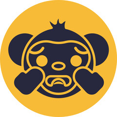 Monkey Emoji. Vector Illustration.