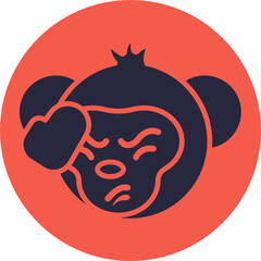 Monkey Emoji. Vector Illustration.