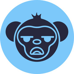 Monkey Emoji. Vector Illustration.