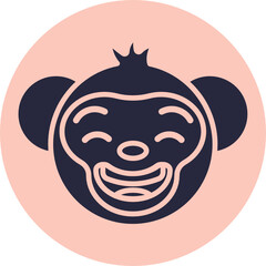Monkey Emoji. Vector Illustration.