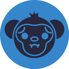 Monkey Emoji. Vector Illustration.