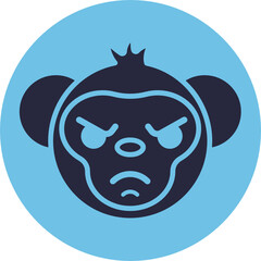 Monkey Emoji. Vector Illustration.