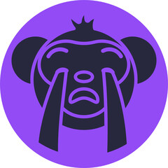 Monkey Emoji. Vector Illustration.