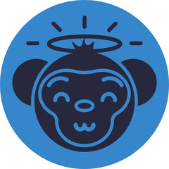 Monkey Emoji. Vector Illustration.