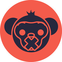 Monkey Emoji. Vector Illustration.