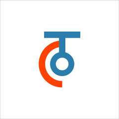 CT logo design vector sign