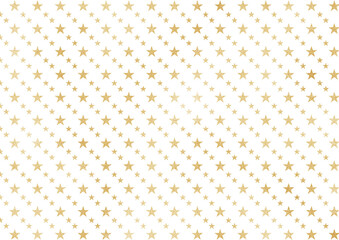 金箔の星模様　パターン　背景イラスト素材（金・白）