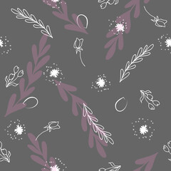 Seamless floral pattern with hand draw spring flower