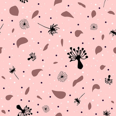 Seamless floral pattern with hand draw spring flower
