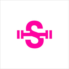 S barbel logo design vector sign